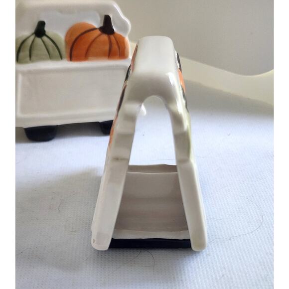 PLACE HOLDERS-Ceramic-Stand Up-Pumpkin Decor-Reusable Erasable Name Area-Set 4 - Picture 7 of 10